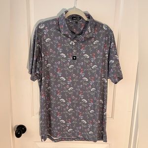 LIKE NEW - Bad Birdie Lush Polo - Grey Floral - Size L